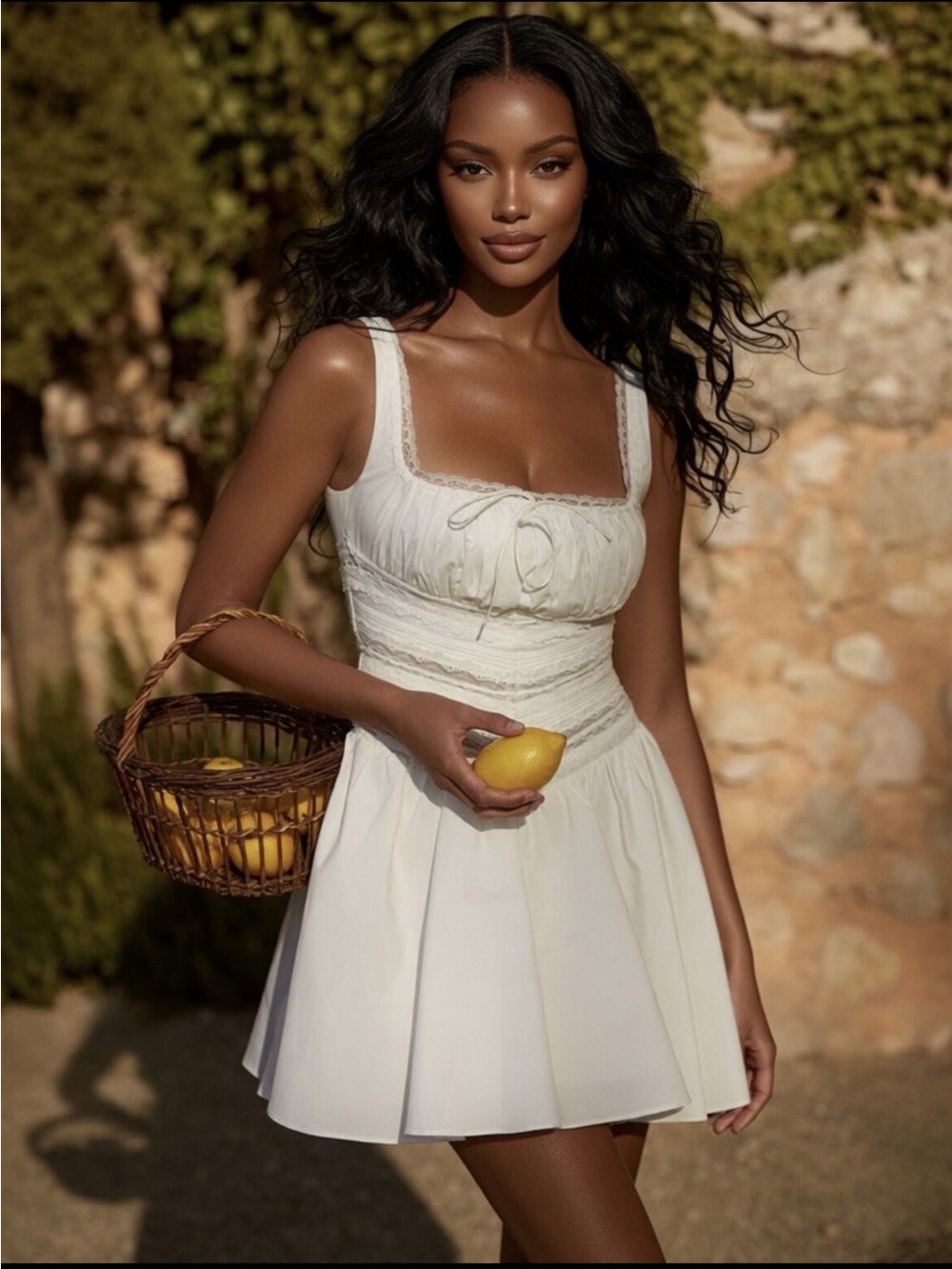 HOUSE OF CB 'Tiffani' White Lace Trim Mini Dress /sz Small US 4-6 $230